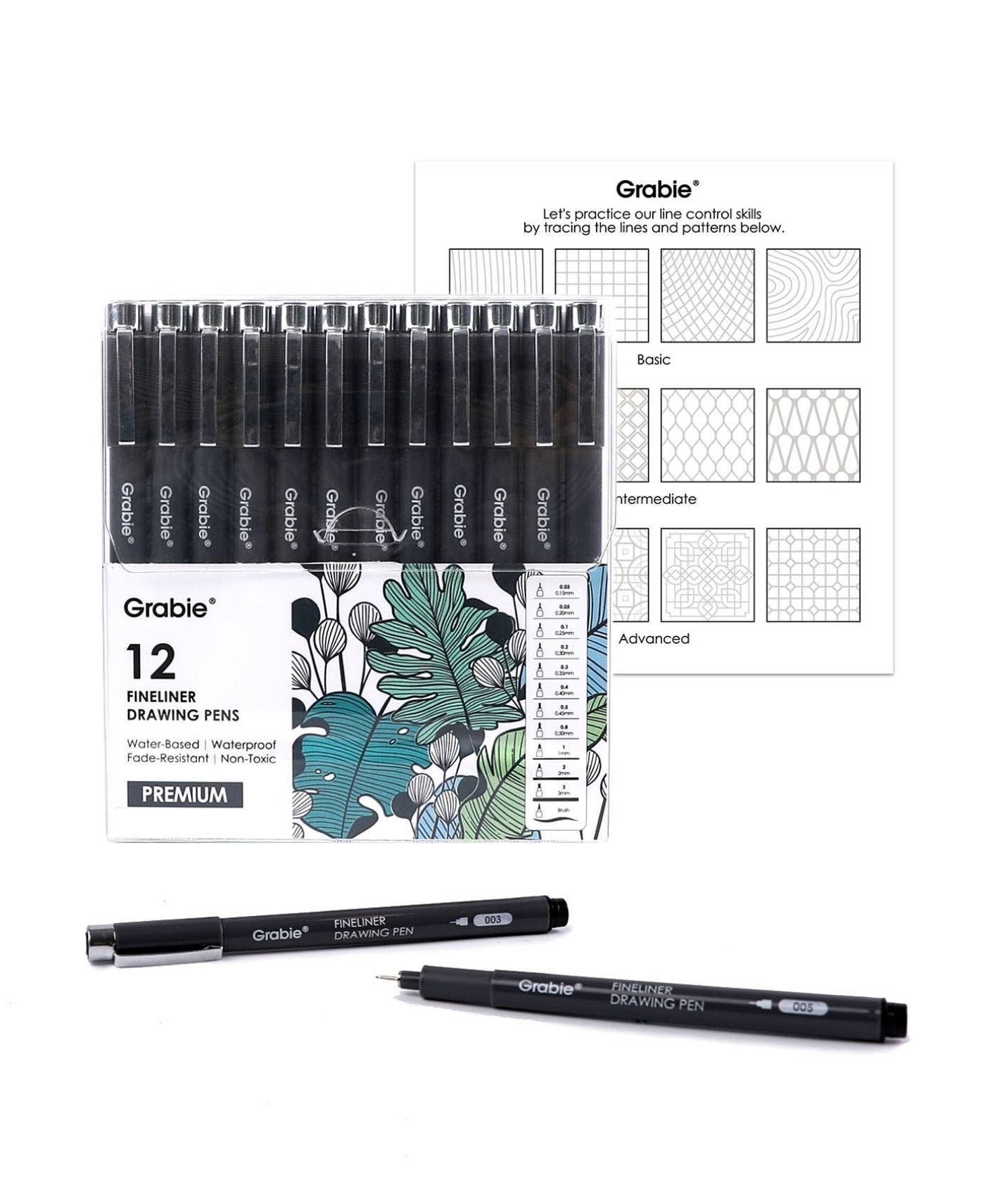 Grabie Fineliner Drawing Pen Set Of 12 Parker Paper Company grabie-fineliner-drawing-pen-set-of-12-parker-paper-company